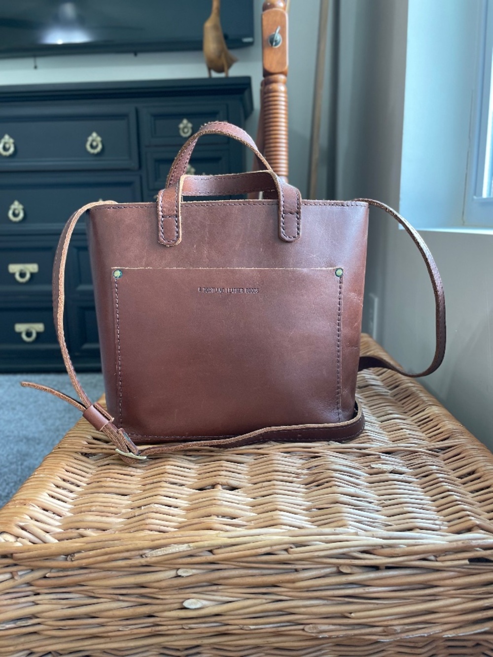 Portland Leather Goods Mini Crossbody ZIPPER Whiskey